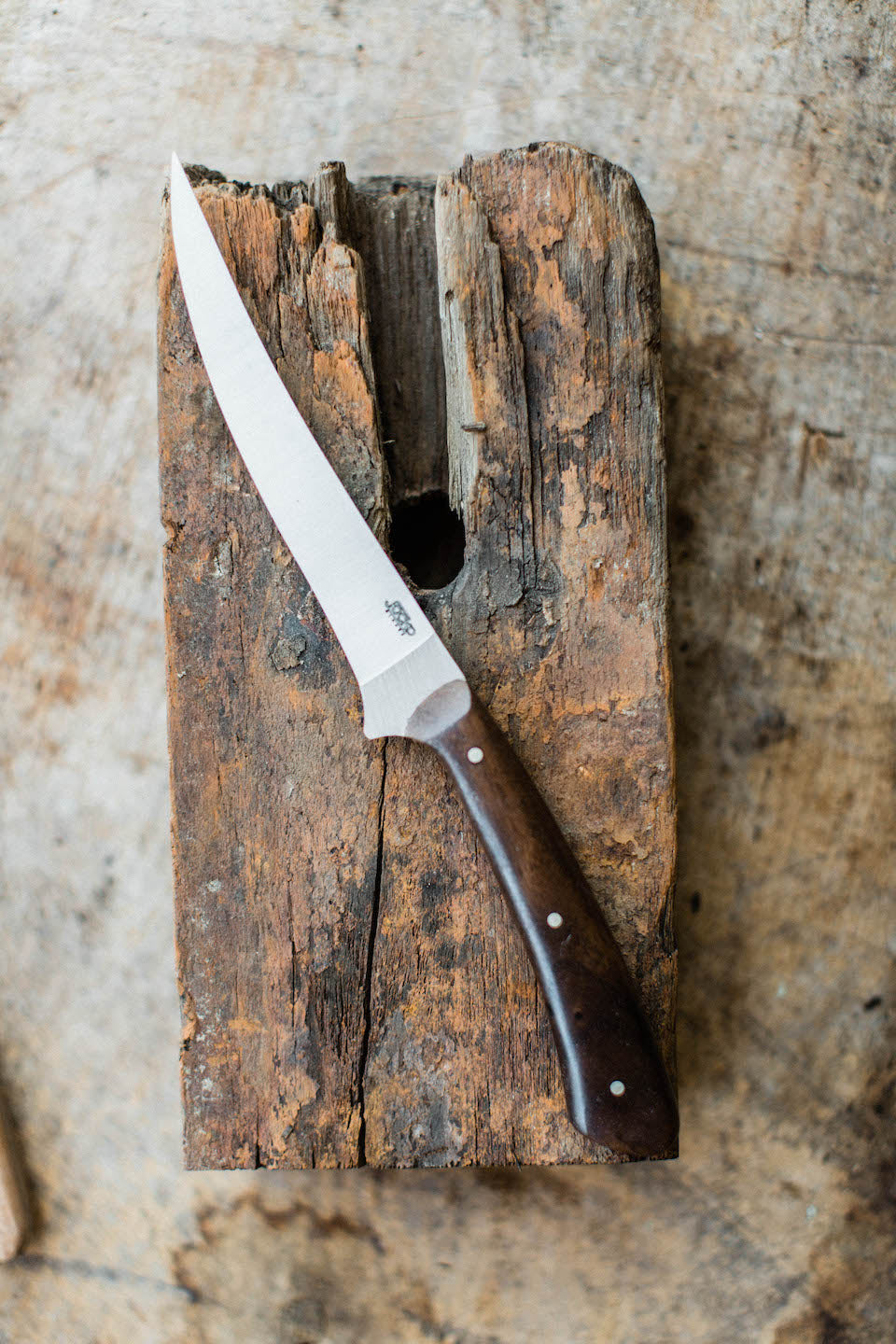 Filet Knife w/ Battleship Teak