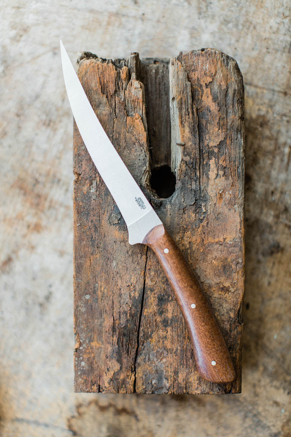Filet Knife w/ Battleship Teak